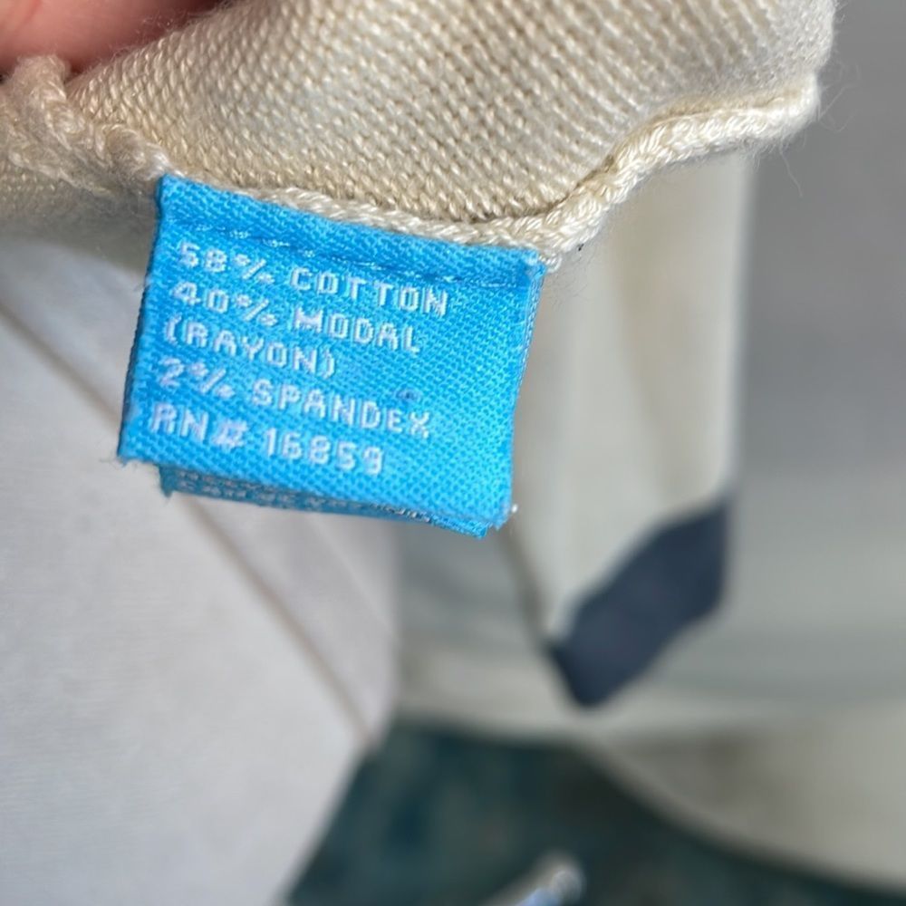 J Mcloughlin Cream With Gray Trim Chain Trim Cardigan - Picture 7 of 7